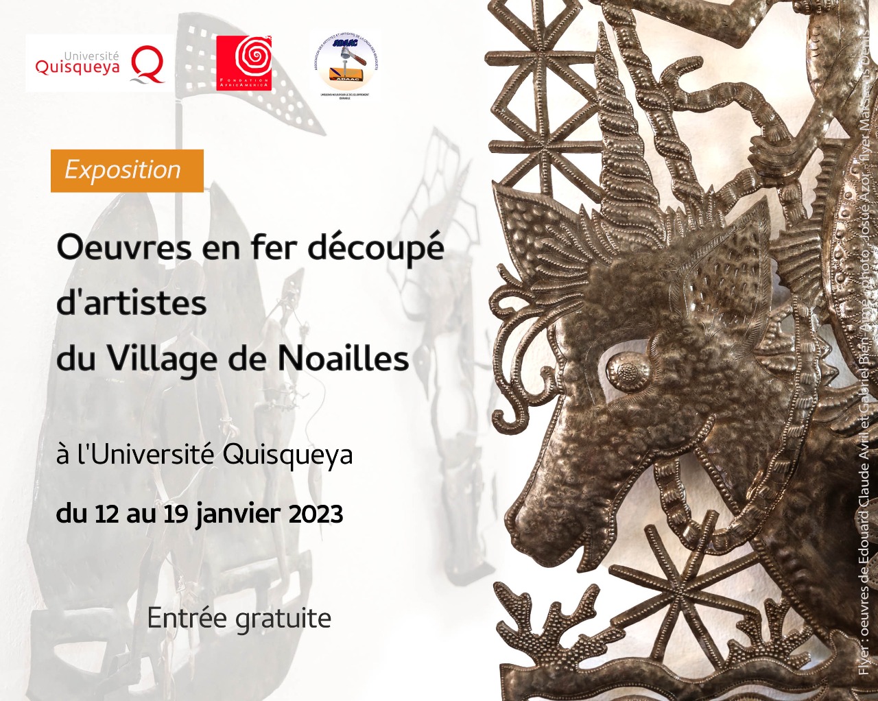 Exposition d'artistes de Noailles à l'Université Quisqueya - 12 au 19 janvier 2023 Exposition d'artistes de Noailles à l'Université Quisqueya - 12 au 19 janvier 2023